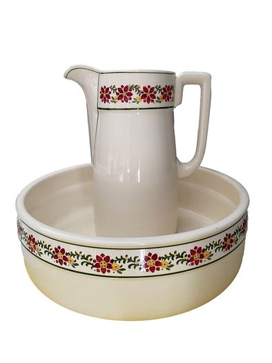 ceramic vintage wash bowls & matching pitchers