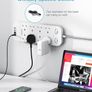 Extension Lead with 2 USB C Slots, 8 Way Power Strip Surge Protector | 4 USB Ports, 1800J Surge Protection, 1.8M Braided Extension Cord, Double Switch Multi Plug Outlets Socket for Home Office Image 4