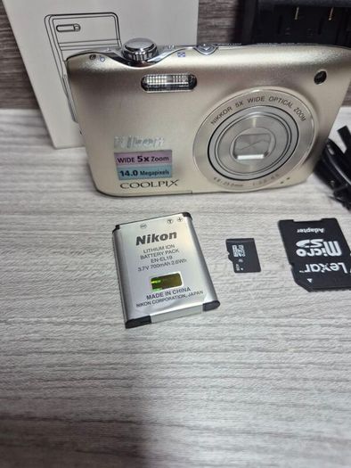 Nikon S3100 Digital Compact Camera Working w/ Nikkor 5x Wide Optical Zoom Lens