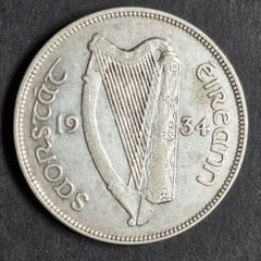 Ireland 1934 Half Crown silver coin