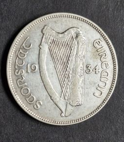 Ireland 1934 Half Crown silver coin