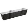 Balcony Trapezoid Rattan Planter Set 80 cm 2 pcs Black Image 3
