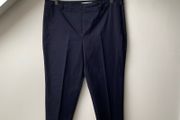 Hobbs Navy Cropped Cotton  Trousers