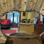 Vintage Art Deco Frameless Oval Bevelled Mirror 69x40cm Image 2