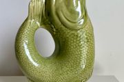 jug Vintage Staffordshire Green Fish Glug Jug 20cm Made in England