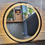 LED Bathroom Mirror Black Frame 60cm Demister Image 3