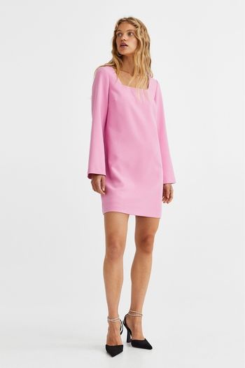 H&M pink square neck dress new with tags
