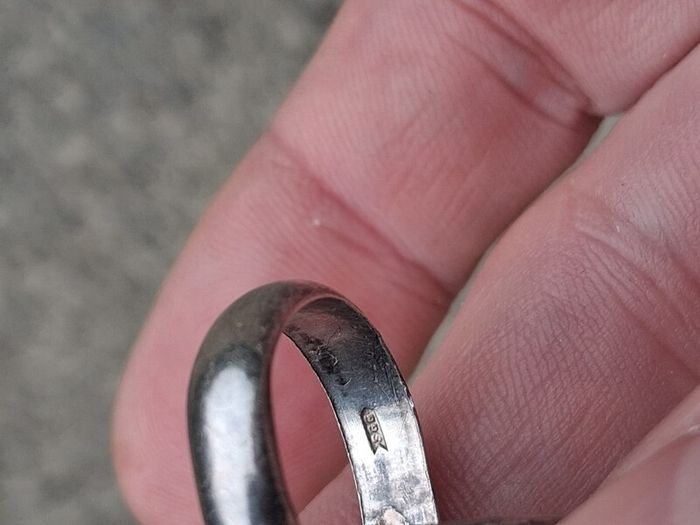 Midcentury Snowflake Obsidian Sterling Silver Ring