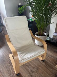 IKEA POANG kids armchair  cream light wood