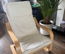 IKEA POANG kids armchair  cream light wood