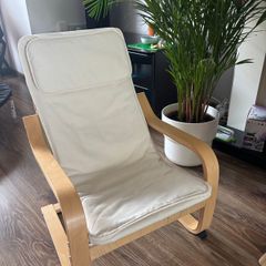 IKEA POANG kids armchair  cream light wood