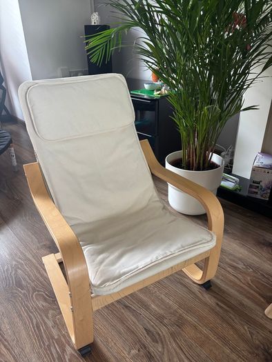 IKEA POANG kids armchair  cream light wood