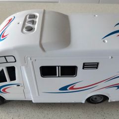 Toy Campervan - White with blue and red decals