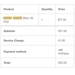 Harry Baker at Whelans 20th July