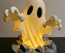 Halloween Ghost LED Lamp Spooky 3D Printed Decoration