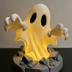 Halloween Ghost LED Lamp Spooky 3D Printed Decoration