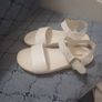 Clarkes  White LeatherSandles (W) Size 5 Image 3