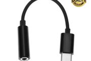 Black USB C Type C to 3.5mm Audio Adapter Cable Headphones Earphone Converter