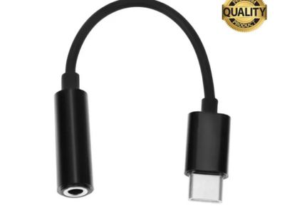 Black USB C Type C to 3.5mm Audio Adapter Cable Headphones Earphone Converter