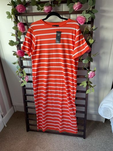 dress Bnwt Marks & Spencer striped short sleeve tshirt dress size 10