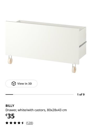 IKEA Billy bookcase + drawer with castors
