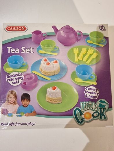 Casdon Little Cook Tea Set 32 Piece Kids Tea Party Playset Cups Plates Toy NEW