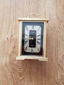 Vintage Rhythm Mantel Clock Gold Heavy Ornate Japan Tempus Fugit Fully Working