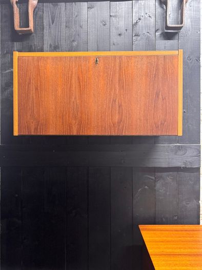 Mid Century Teak Modular Hanging Front Cabinet by PS Systems of Randers Denmark