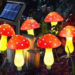 Set of 6 Solar Mushroom Lights Garden Outdoor Decor, 8 Modes Waterproof Mushroom Ornaments for Lawn Gardening Pathway Landscape Yard Easter Pathway Fence Christmas Halloween Decorations (FREE POSTAGE)