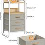 Bedside Table with 3 Fabric Drawers and Open Shelf, Nightstand for Bedroom Image 7