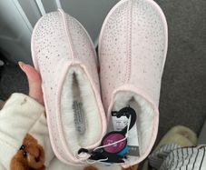Pink diamond slippers
