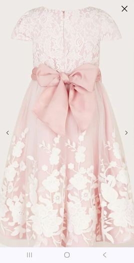Girls Monsoon occasion pink embroidered dress