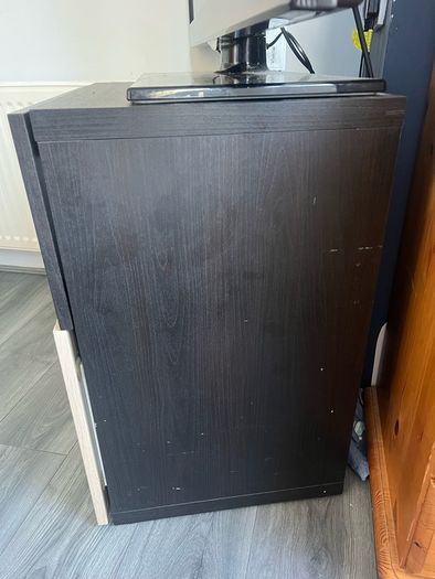 Black and oak chest of drawers