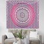 NEW SALE | Indian Cotton Pink Purple Tapestry Mandala Wall Hangings- Tapestry For Bedroom - Indie Wall Tapestry Hippie Room Decor - Boho Small Tapestrys Aesthetic 30x40 Inches Image 4