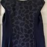 Ladies Navy Linen Mix Top, Made In Italy Image 4