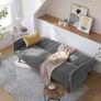 Sofa bed, sofa bed, sofa bed, cover made of velvet, legs made of solid wood, 195 x 88 x 78 cm, foldable, fold-out sofa, for dormitories, small rooms, gray Image 5