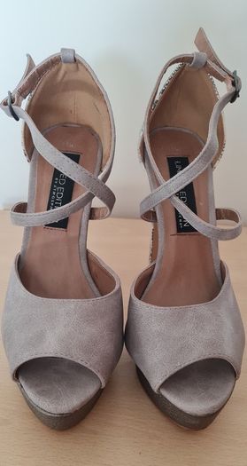 Grey/Snakeprint Platform Heels