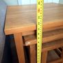 Solid oak nest of 3 tables Image 2