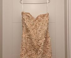 Jovani strapless gold gown