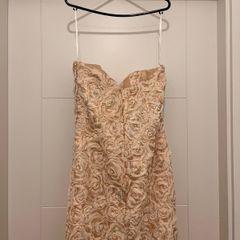 Jovani strapless gold gown