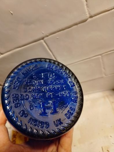 Vintage bottleVintage Harvey's Bristol Cream Cobalt Blue Glass Bottle