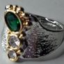 Two Tone Centre Gem & Crystal Vintage Ring Image 6