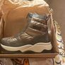 Bronze Tone/Taupe Grained Ankle Boots Image 4