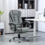 Office chair with footrest, desk chair, adjustable backrest, height-adjustable, Gray+Black+Silver Image 3