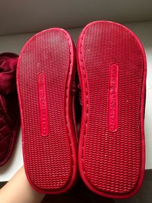 Burgundy Velvet Couples Slippers Set (EU 38-39 & 42-43)