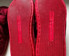 Burgundy Velvet Couples Slippers Set (EU 38-39 & 42-43)