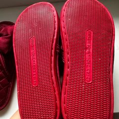 Burgundy Velvet Couples Slippers Set (EU 38-39 & 42-43)