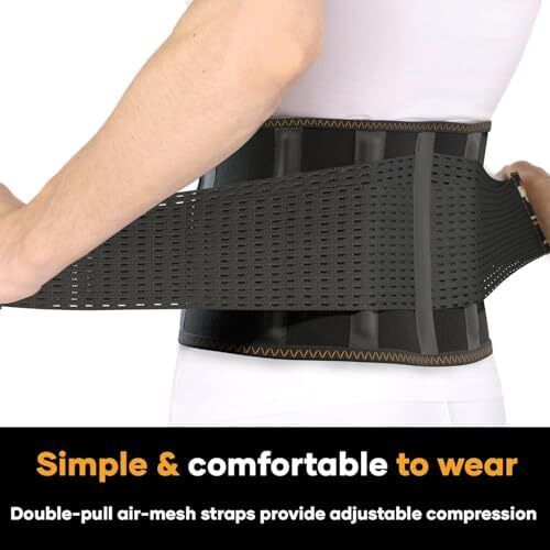 PLUS Back Support Belt Back Brace with Ergonomic Lumbar Pad - Lower Back Pain Relief for Men and Women - Medical Grade Orthopaedic Waist Compression