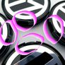 4x VW 55mm Black Chrome logo Volkswagen alloy wheel centre caps cap Hub Cover 54 Image 2