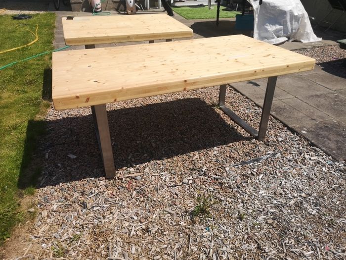 Solid work table 59 inch by 42 and 2nd table 79 inch by 42